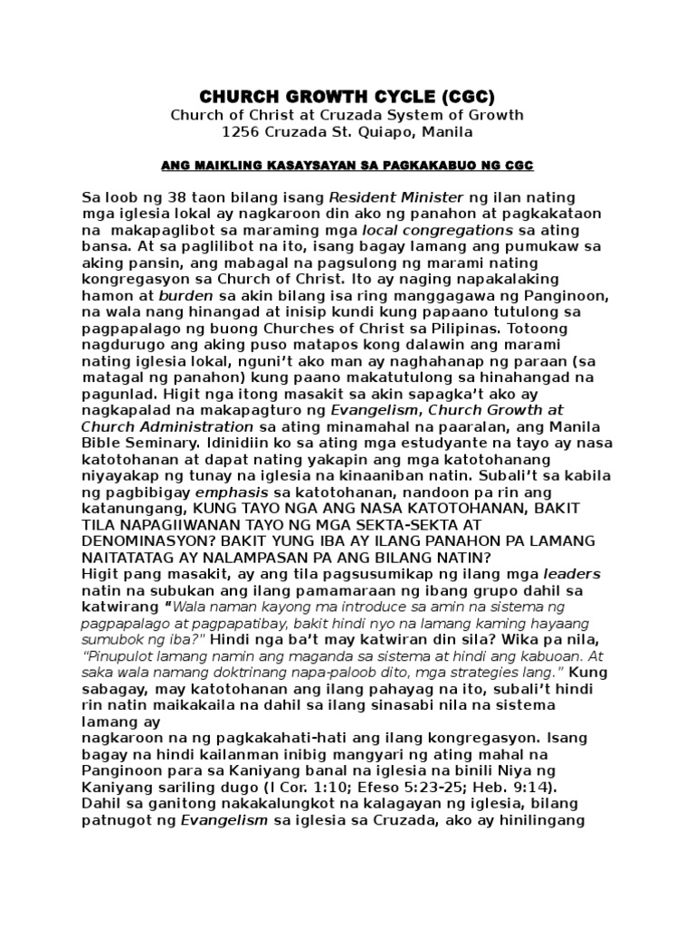 Church Growth Cycle History | PDF