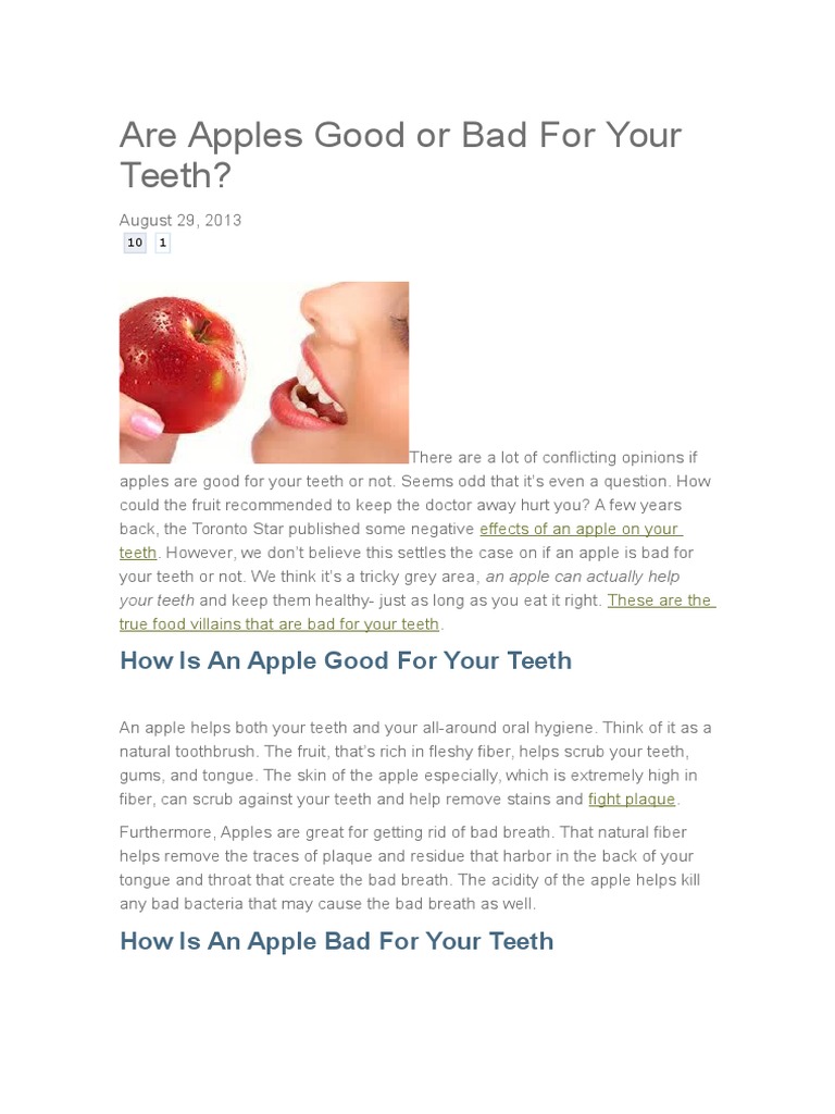 Are Apples Good or Bad for Your Teeth Oral Hygiene Human Tooth