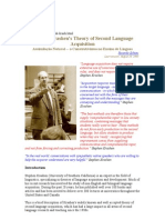 Stephen Krashen's Theory of Second Language Acquisition: Assimilação Natural - o Construtivismo No Ensino de Línguas