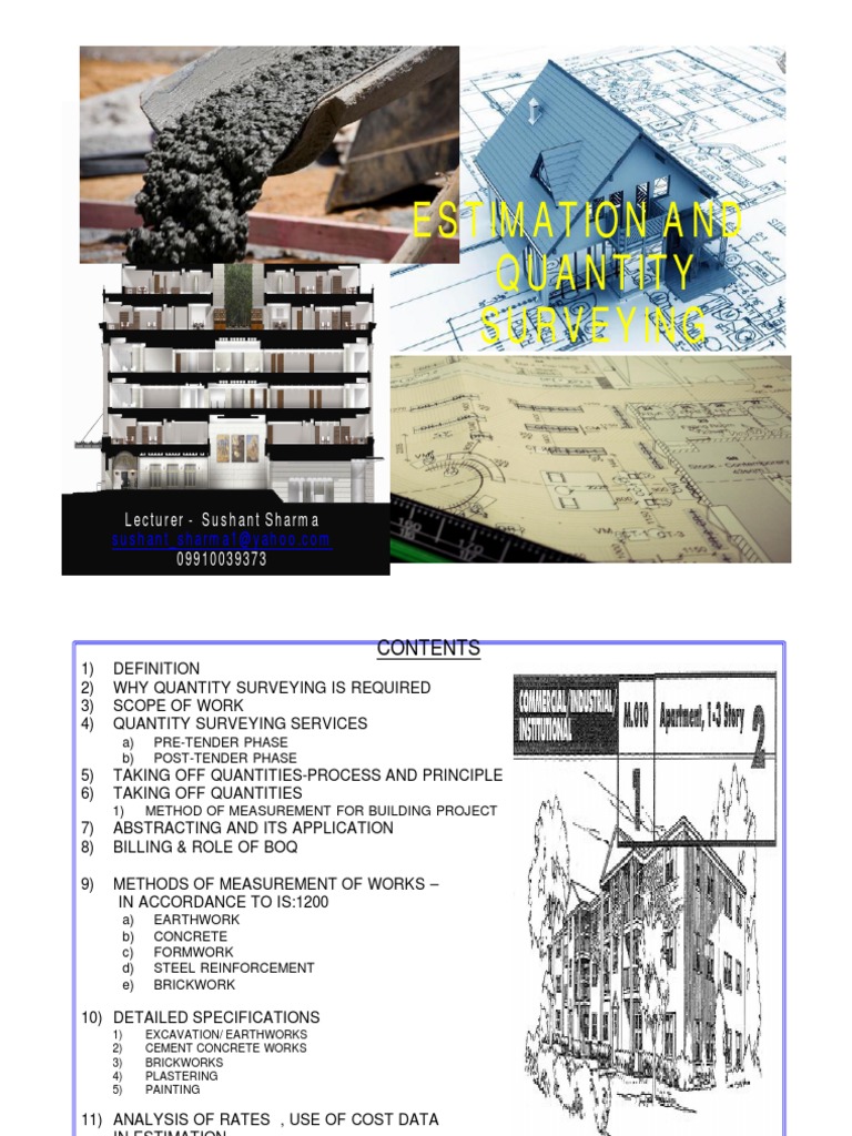 Estimating &quantity Surveying PDF