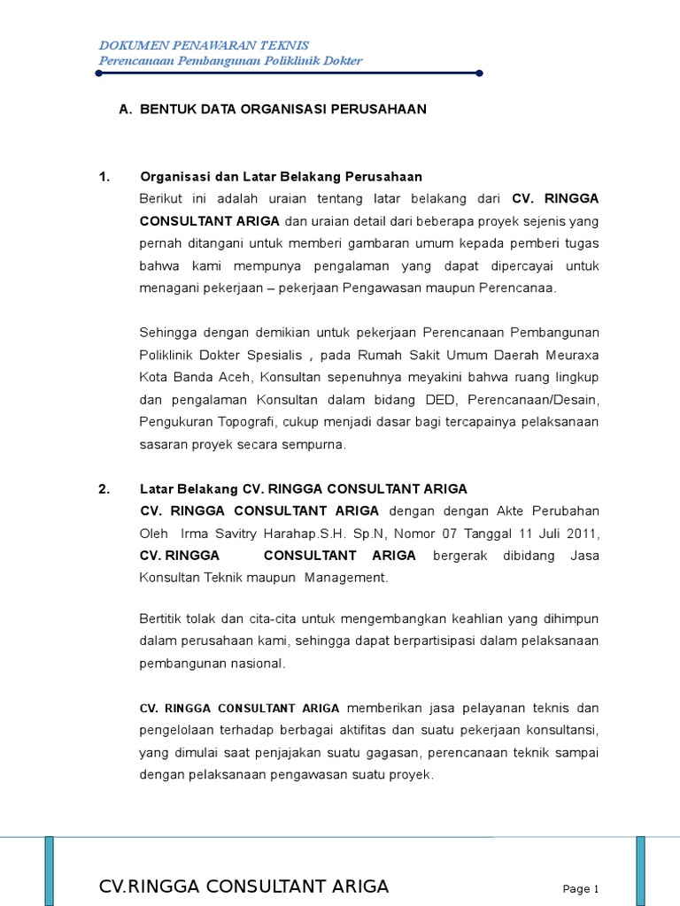 Dokumen Penawaran Teknis Doc