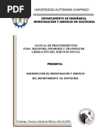Manual Procedimiento Registro e Informe Servicio Social Zootecnia