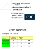 Struktura I Organizacija Baza Podataka: DR Slavica Aleksi Ć, Milanka Bjelica, Nikola Obrenović