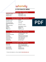 Snacks Rate List