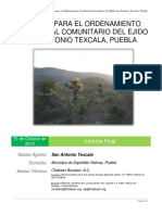 Estudio de Ordenamiento Territorial Comunitario Del Ejido San Antonio Texcala, Puebla
