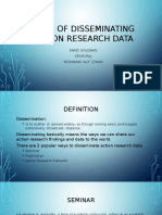 Ways of Disseminating Action Research Data