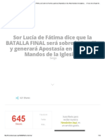 Sor Lucía de Fátima Dice Que La BATALLA FINAL Será Sobre La Familia y Generará Apostasía en Los Altos Mandos de La Iglesia Foros de La Virgen María PDF