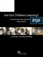 Uwezo-Kenya Summary and Key Findings