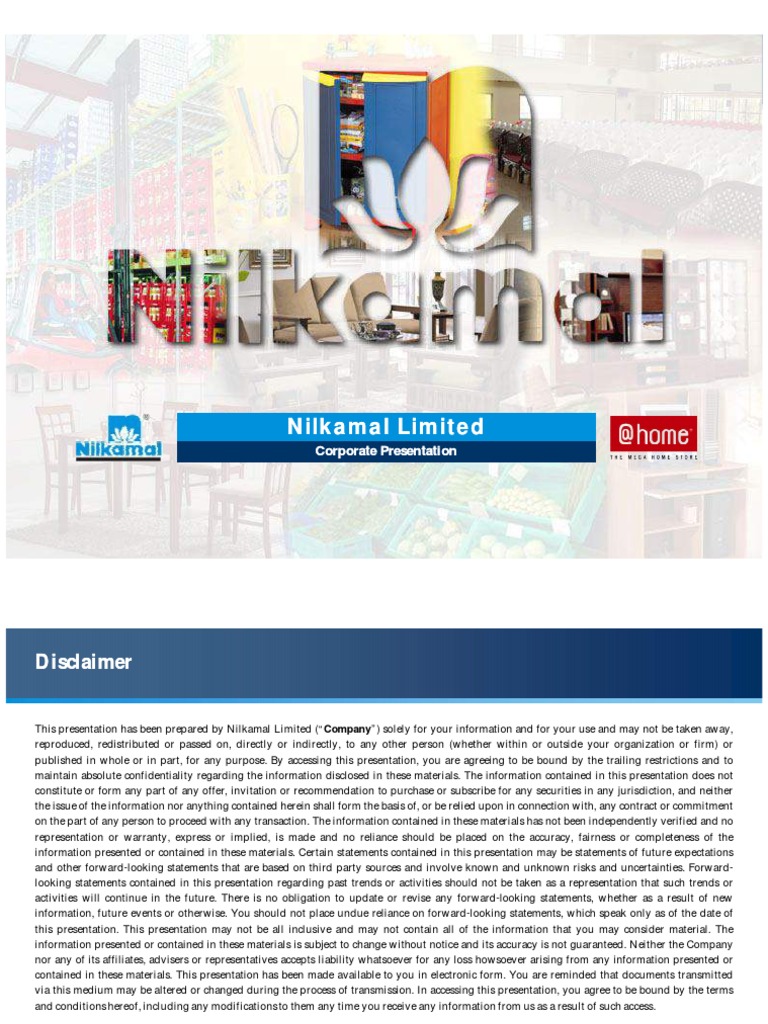 Nilkamal Limited Company Overview | PDF | Retail | Warehouse