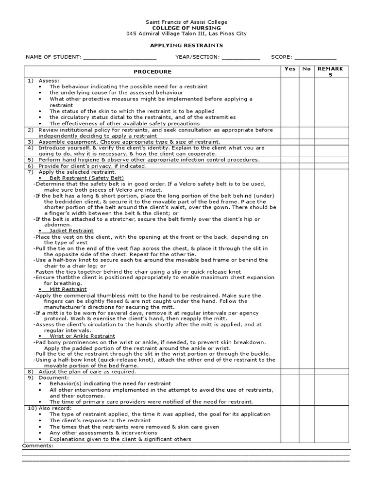 Applying Restraints Safely and Effectively A Nursing Student's Guide