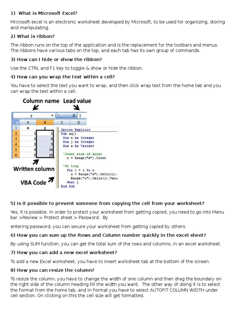 Excel Interview Questions | PDF | Microsoft Excel | Software