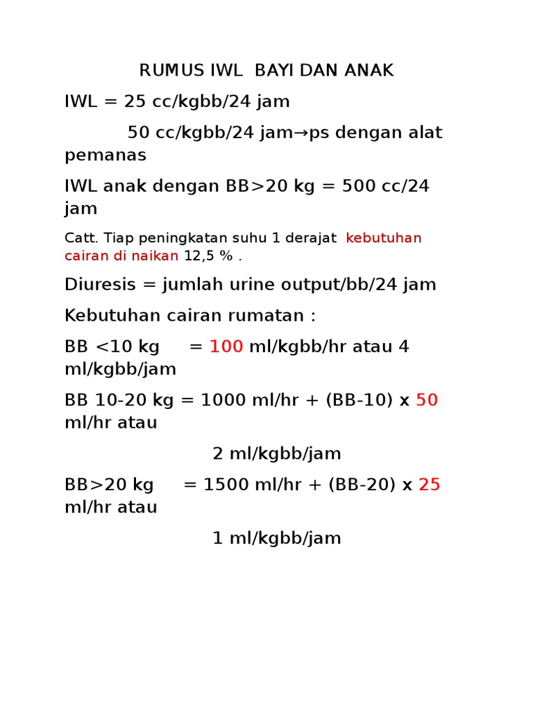 Rumus Kebutuhan Cairan Pada Anak - Blog Belajar