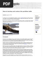 How to backup partition table