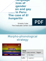 Ernesto Cuba: 'Anti Language' Practices of Transgender Women and Gay Men in Peru: The Case of El Hungarito