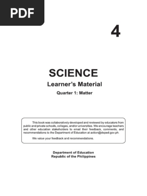 k to 12 Grade 4 Learner’s Material in Science (q1-q4)