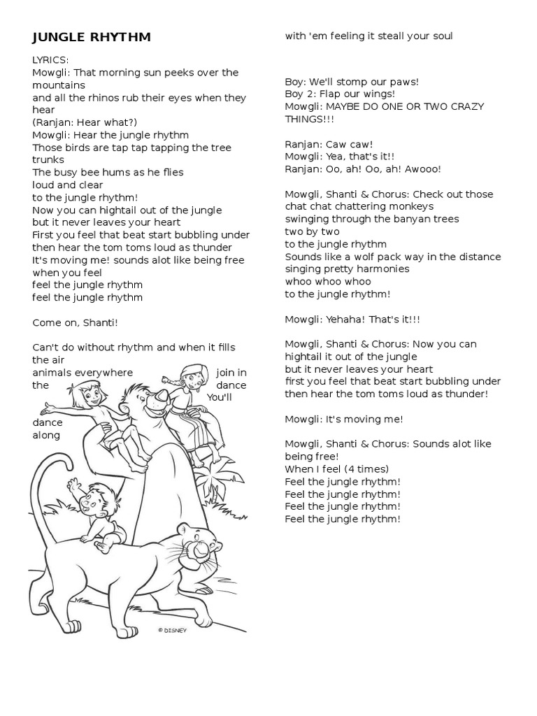 Jungle Rhythm Lyrics | PDF | Mowgli | Entertainment (General)