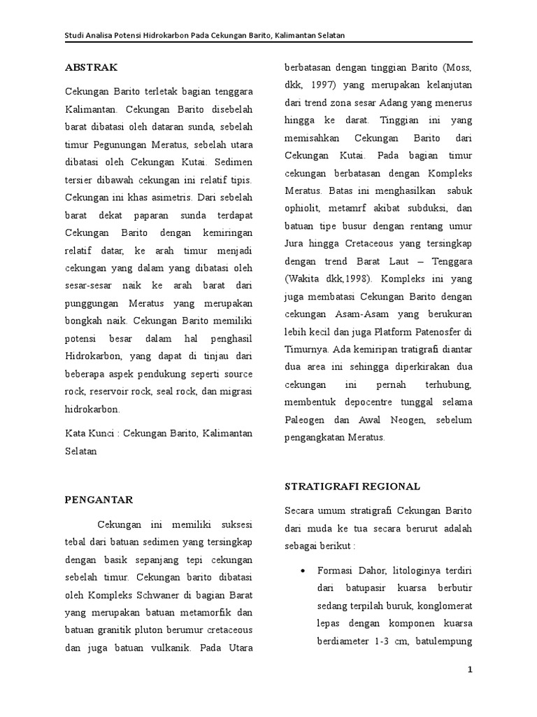 Isi Paper Cekungan Barito PDF | PDF | Ilmu Sosial | Sains & Matematika