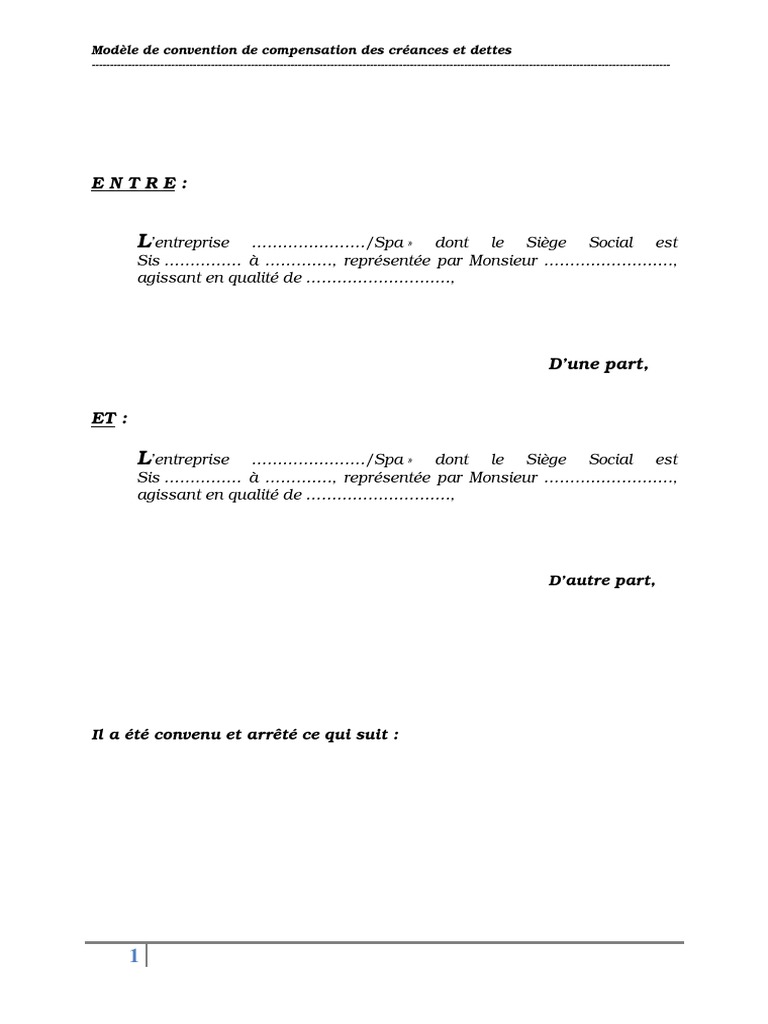 modèle de convention de compensation ABOUDJABER.pdf | PDF ...