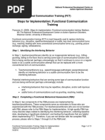 Steps For Implementation: Functional Communication Training