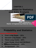 Introduction To Statistics and Data Analysis: Prof. Gevelyn B. Itao Master of Engineering (Material Science)