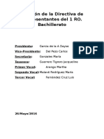 Elección de La Directiva de Representantes Del 1 RO. Bachillerato