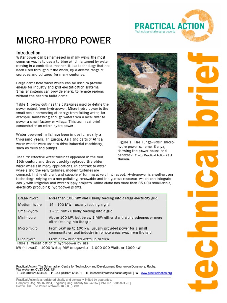 Micro Hydro Power PDF Hydroelectricity Electric Power