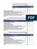 Rubrica para Evaluación de Pre-Reporte