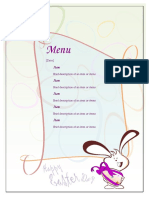 Easter Party Menu