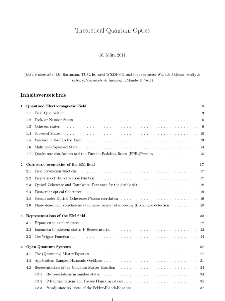 Theoretical Quantum Optics Overview | PDF | Mechanics | Modern Physics