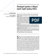 Phonological Acquisition in Bilingual Spanish-English Speaking Children