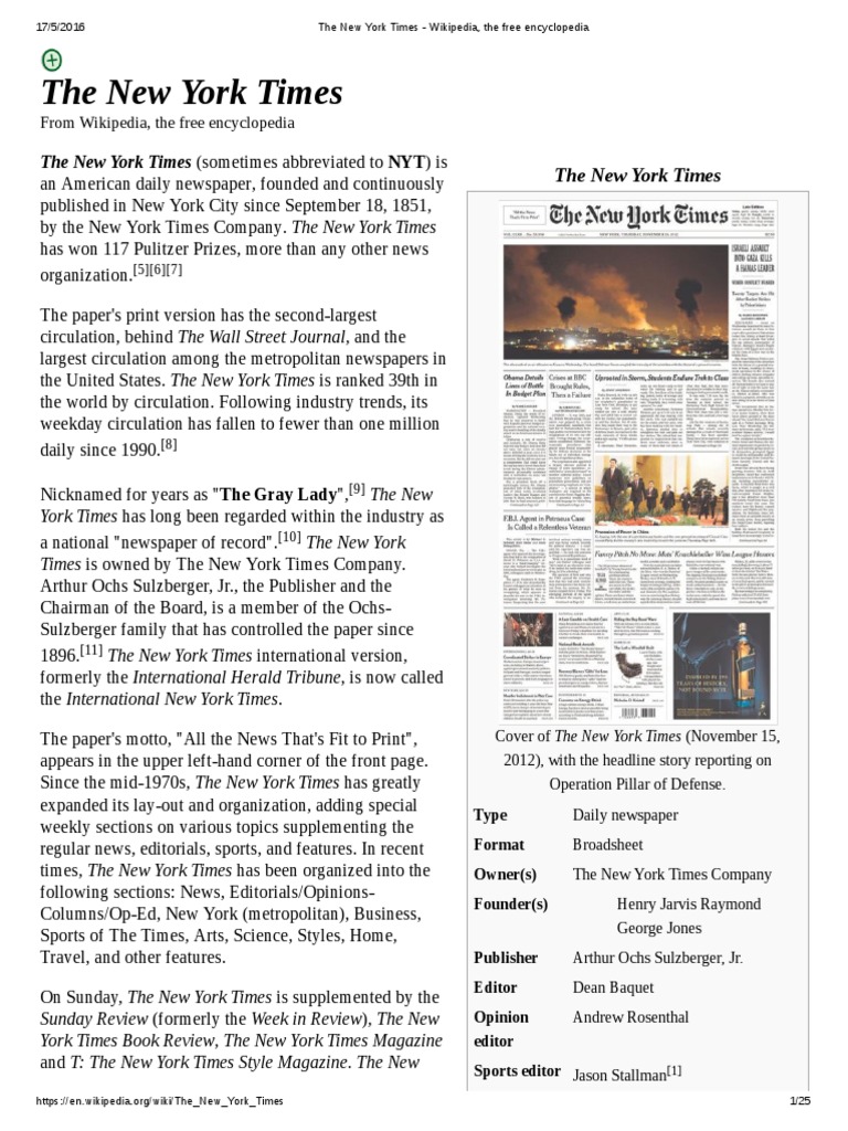 The New York Times Wikipedia, The Free Encyclopedia Download Free