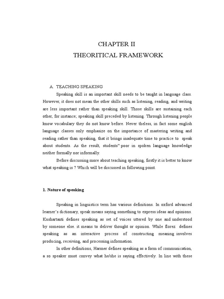 Chapter Il Theoretical Framework | PDF