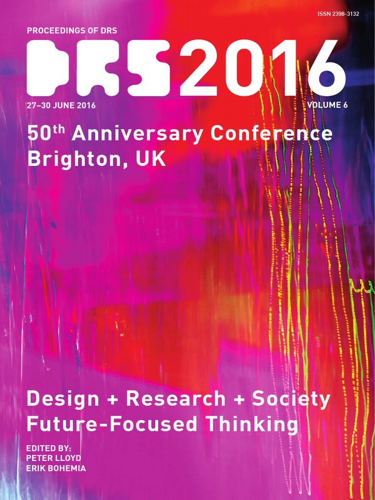Proceedings of DRS 2016 Volume 6 | PDF | Cognition | Institute Of Technology