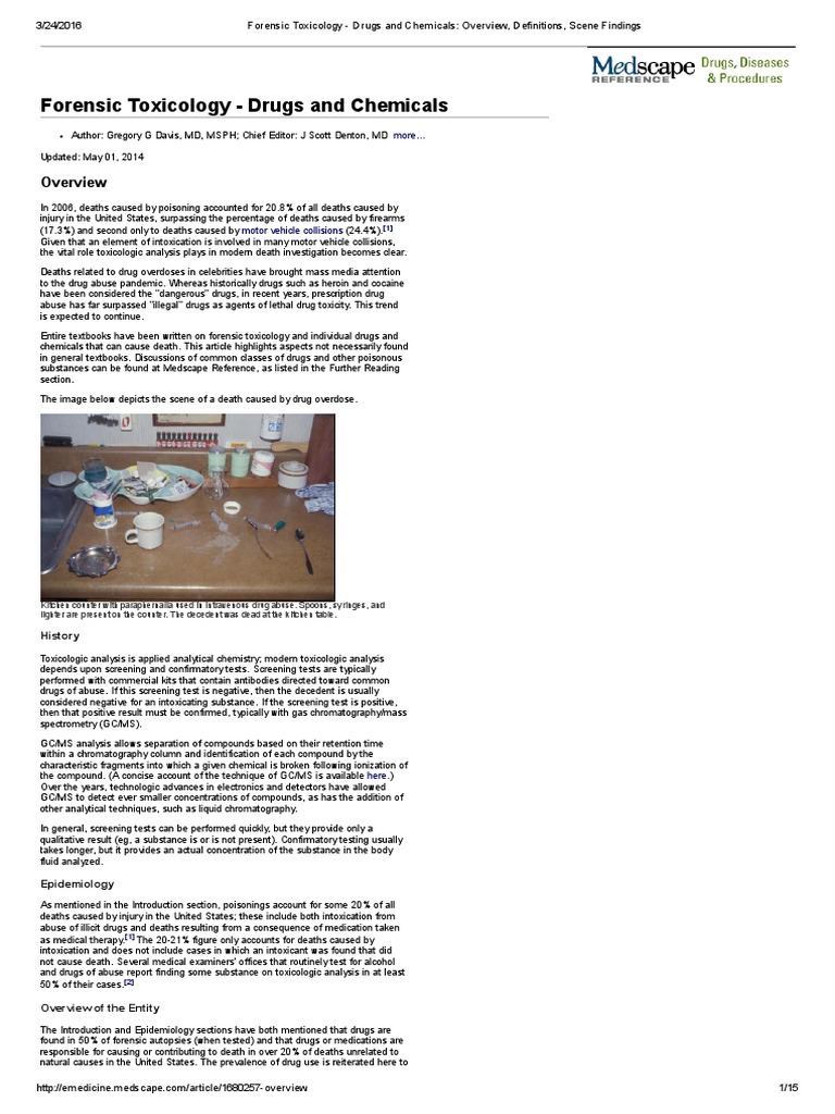 Forensic Toxicology Drugs and Chemicals Overview, Definitions