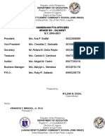 Homeroom Pta Officers Grade Six - Diligent S.Y. 2016-2017: Department of Education