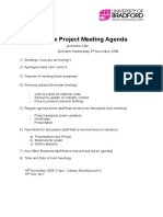 Project Meeting Agenda Jazzmans Cafe 3pm Nov 3 2008