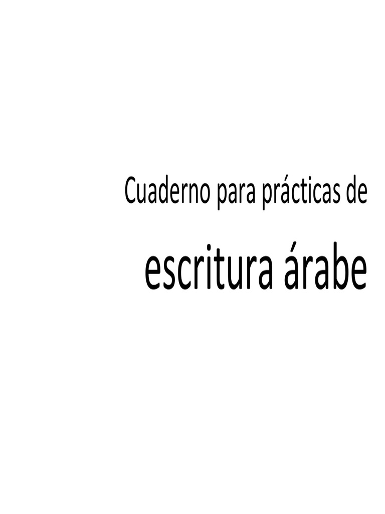 Cuaderno de práctica de escritura árabe | PDF | Lenguas de Israel ...