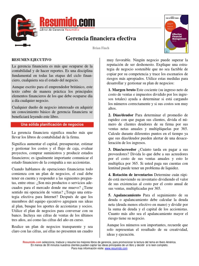 672GerenciaFinancieraEfectiva PDF | PDF | Negocios | Finanzas y dinero