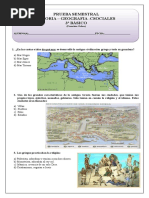prueba semestral historia y geografia 3º  Básico