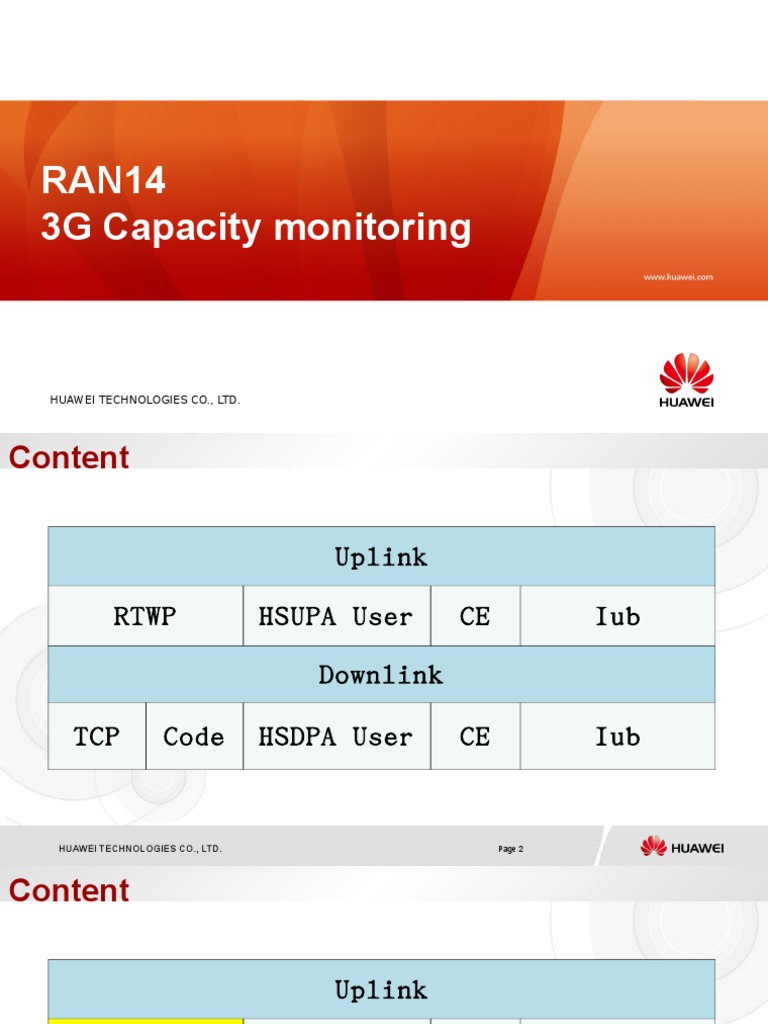 RAN14 3G Capacity Monitoring | PDF | High Speed Packet Access ...