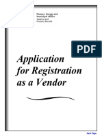 Application For Registration As A Vendor: Next Page