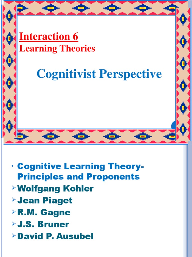 Cognitivist Learning Theory | PDF | Learning | Cognitive Development