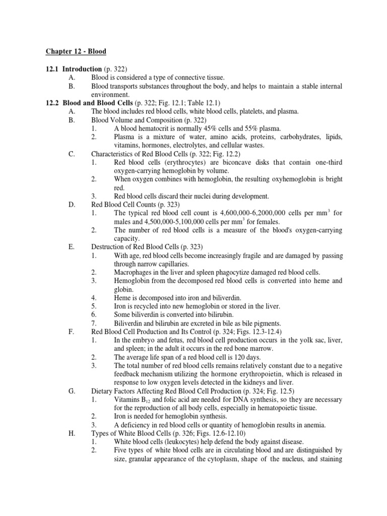 Chap12 Blood PDF | PDF | White Blood Cell | Coagulation