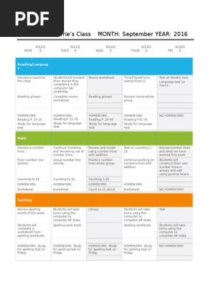 weekly agenda