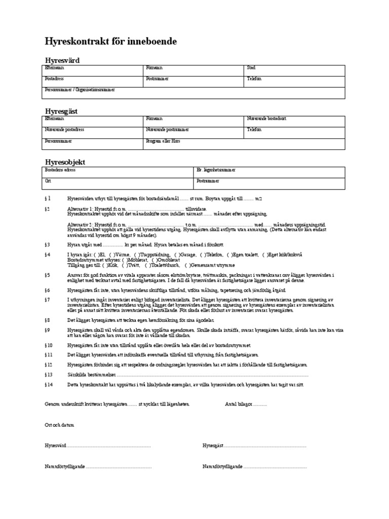 Inventarielista Mall Gratis