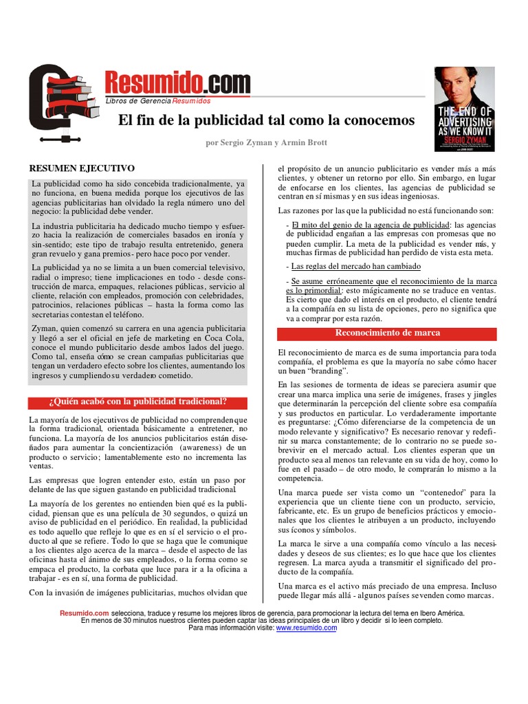 (PD) Libros - El Fin de La Publicidad | PDF | Publicidad | Marca