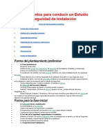 Procedimientos para Conducir Un Estudio de Seguridad de Instalación