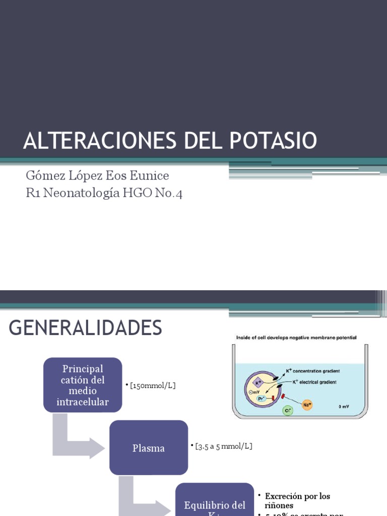Alteraciones del Potasio en Neonatos | PDF | Potasio | Dieta y nutrición