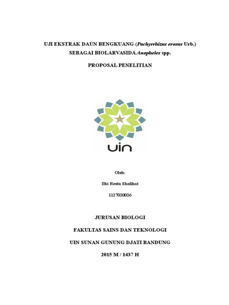 Contoh Cover Proposal Skripsi Uin Bandung Pejuang Skripsi