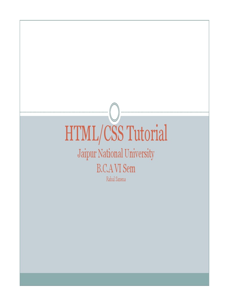 HTML Tutorial | PDF | Cascading Style Sheets | Web Standards
